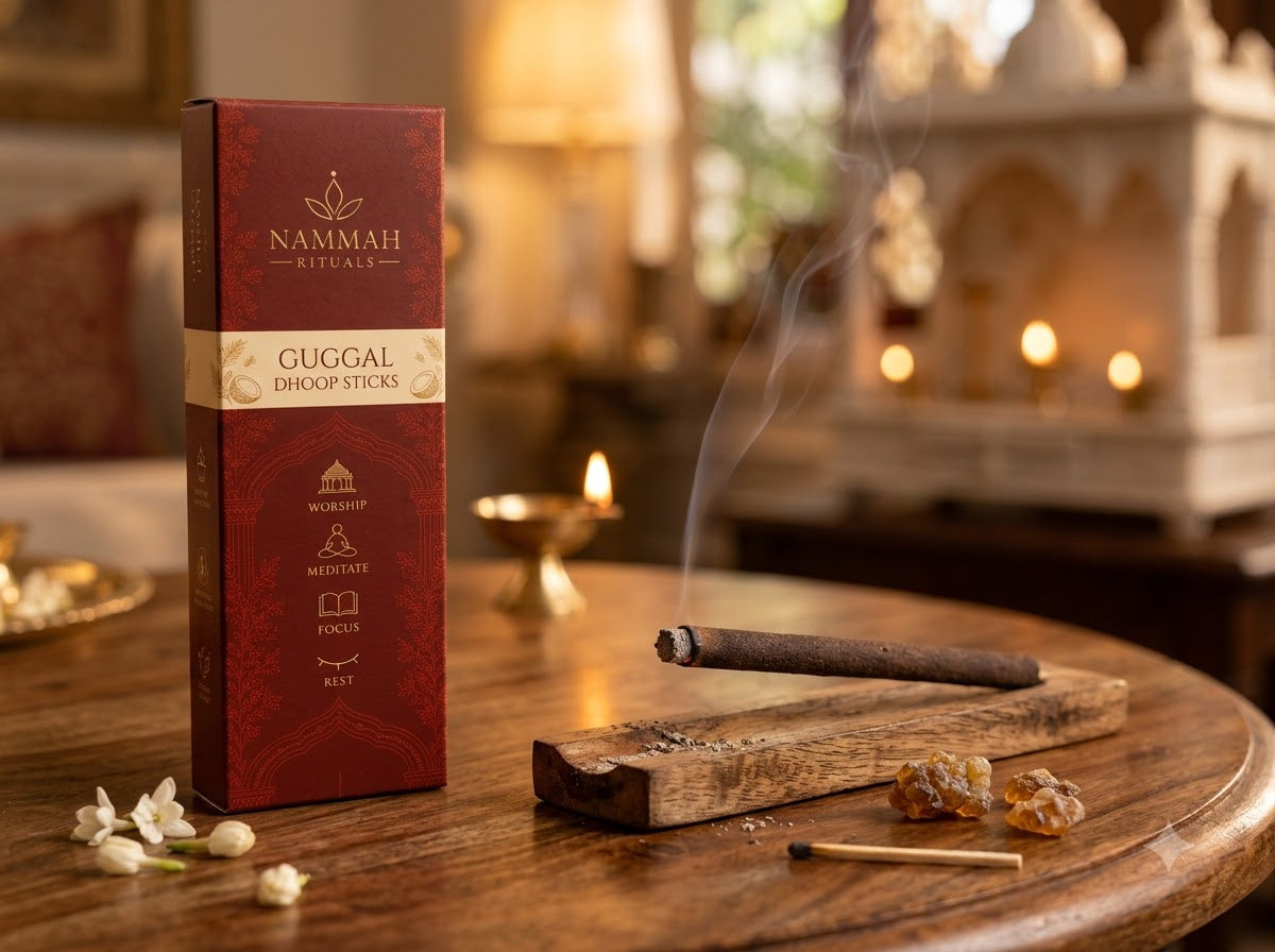 Guggal dhoop sticks, close-up