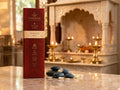 Harbour Mist incense box placed beside a marble temple altar