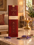 Lavender Reserve incense stick burning on a coffee table