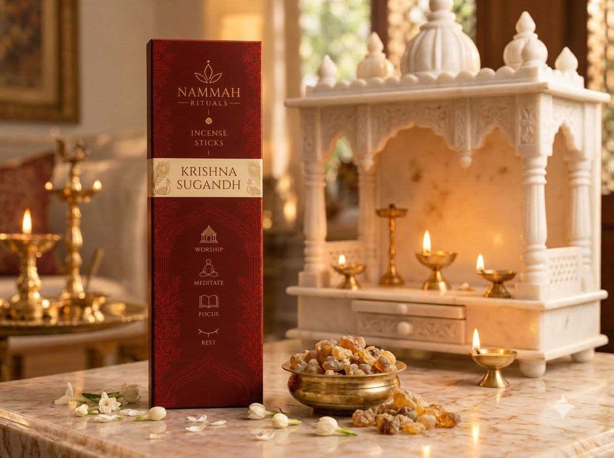 Krishna Sugandh loban bamboo-free dhoop sticks box, Nammah Rituals