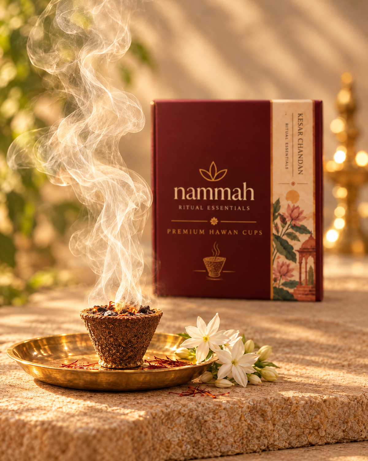 Kesar Chandan hawan cups set used for home aarti and havan