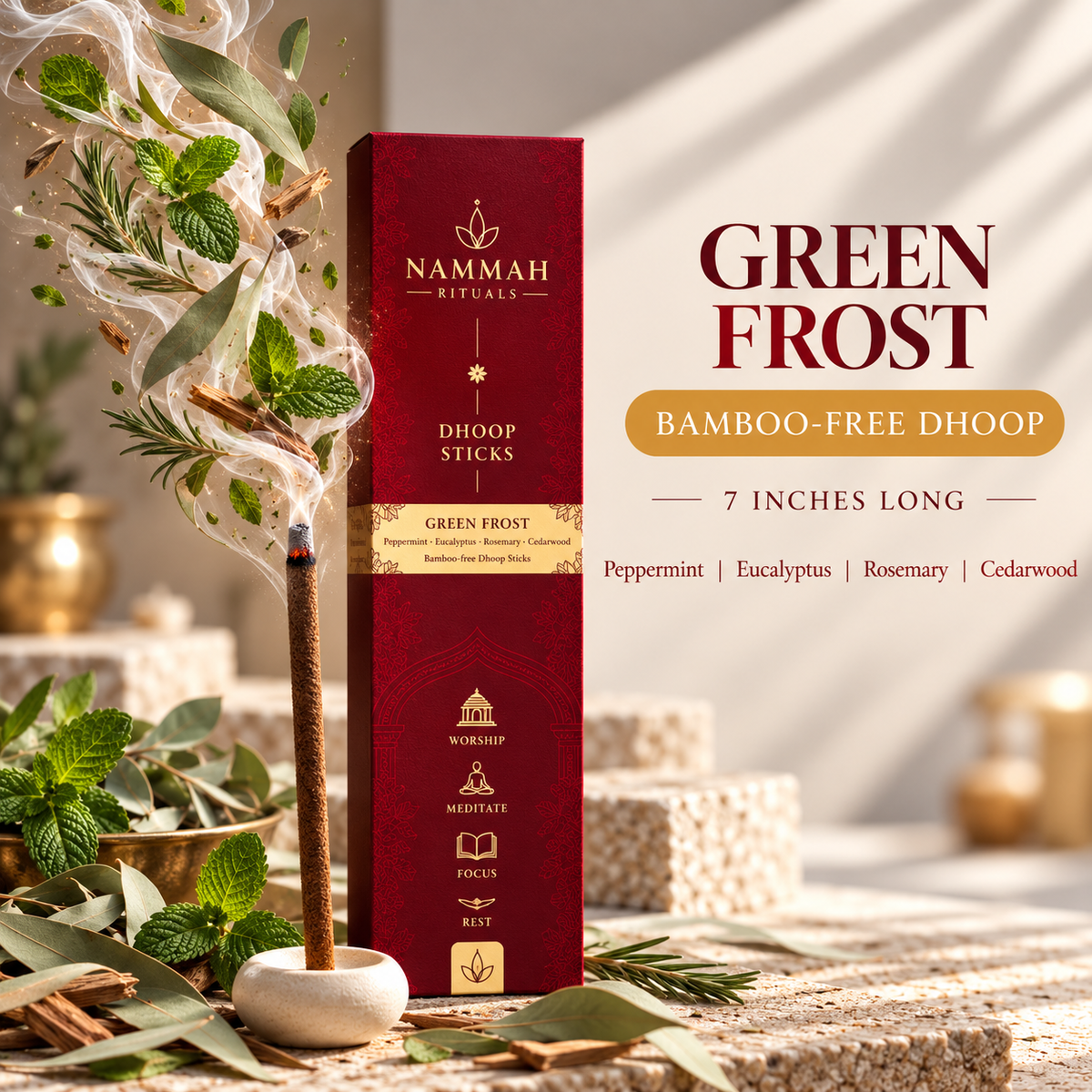 Green Frost incense sticks by Nammah Rituals