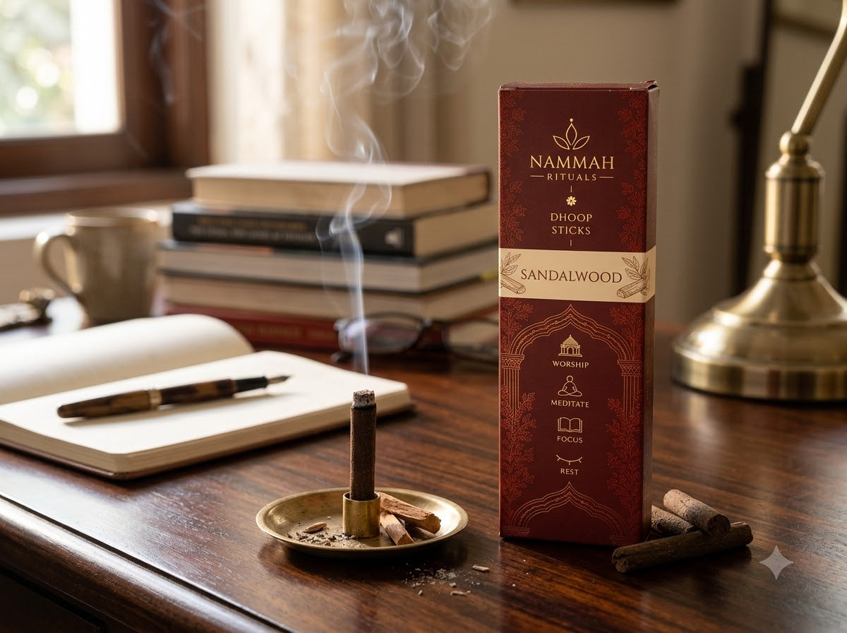 Sandalwood dhoop sticks, close-up